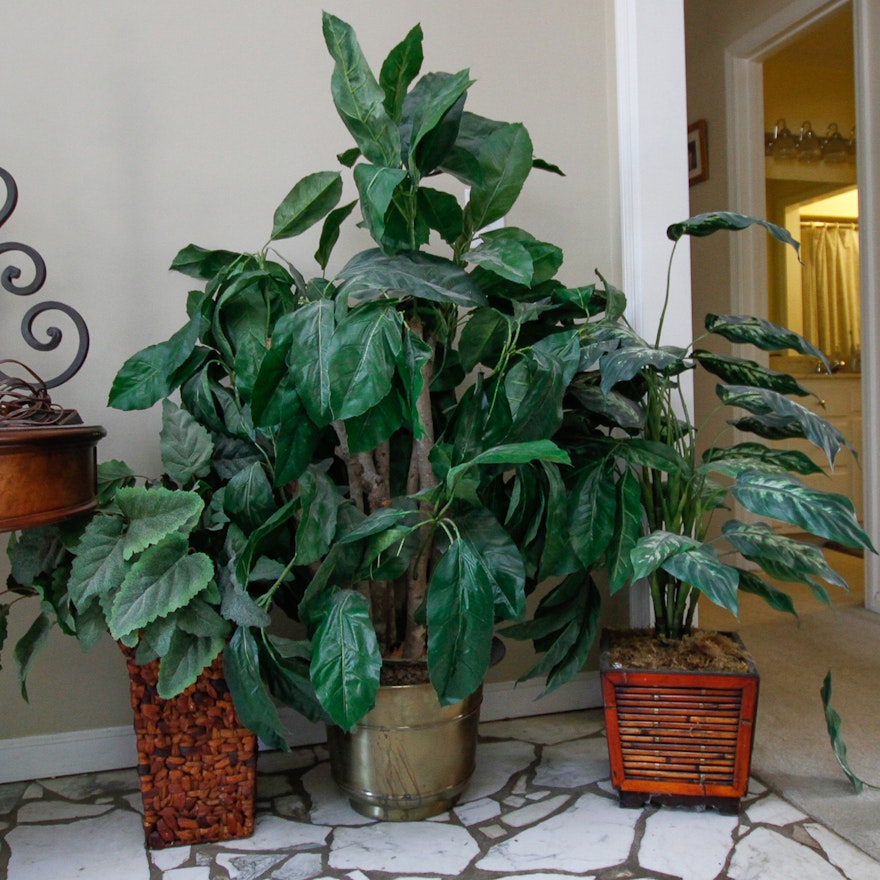 Large Decorative Artificial Plants in a Variety of Planters