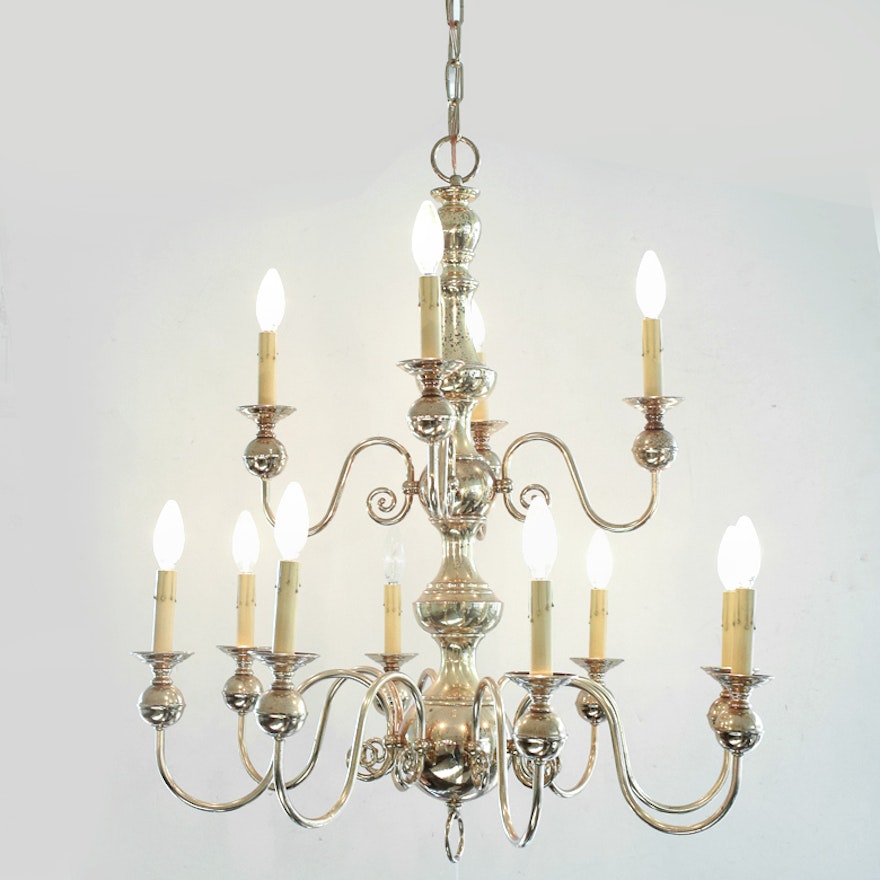 Vintage Brass Candelabra Chandelier