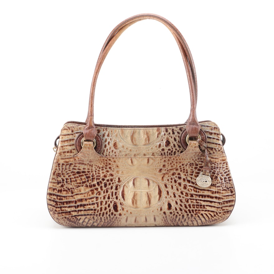 Brahmin Crocodile Embossed Leather Handbag