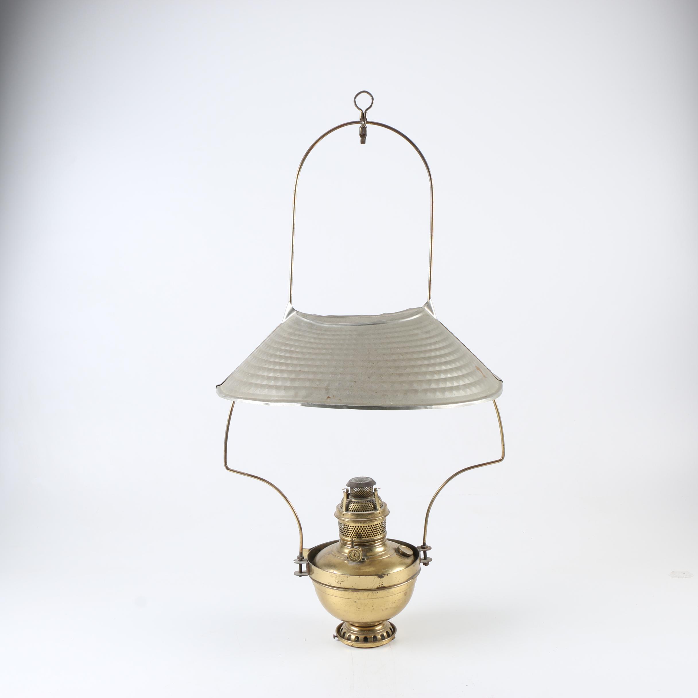 Antique Brass Hanging Oil Lamp