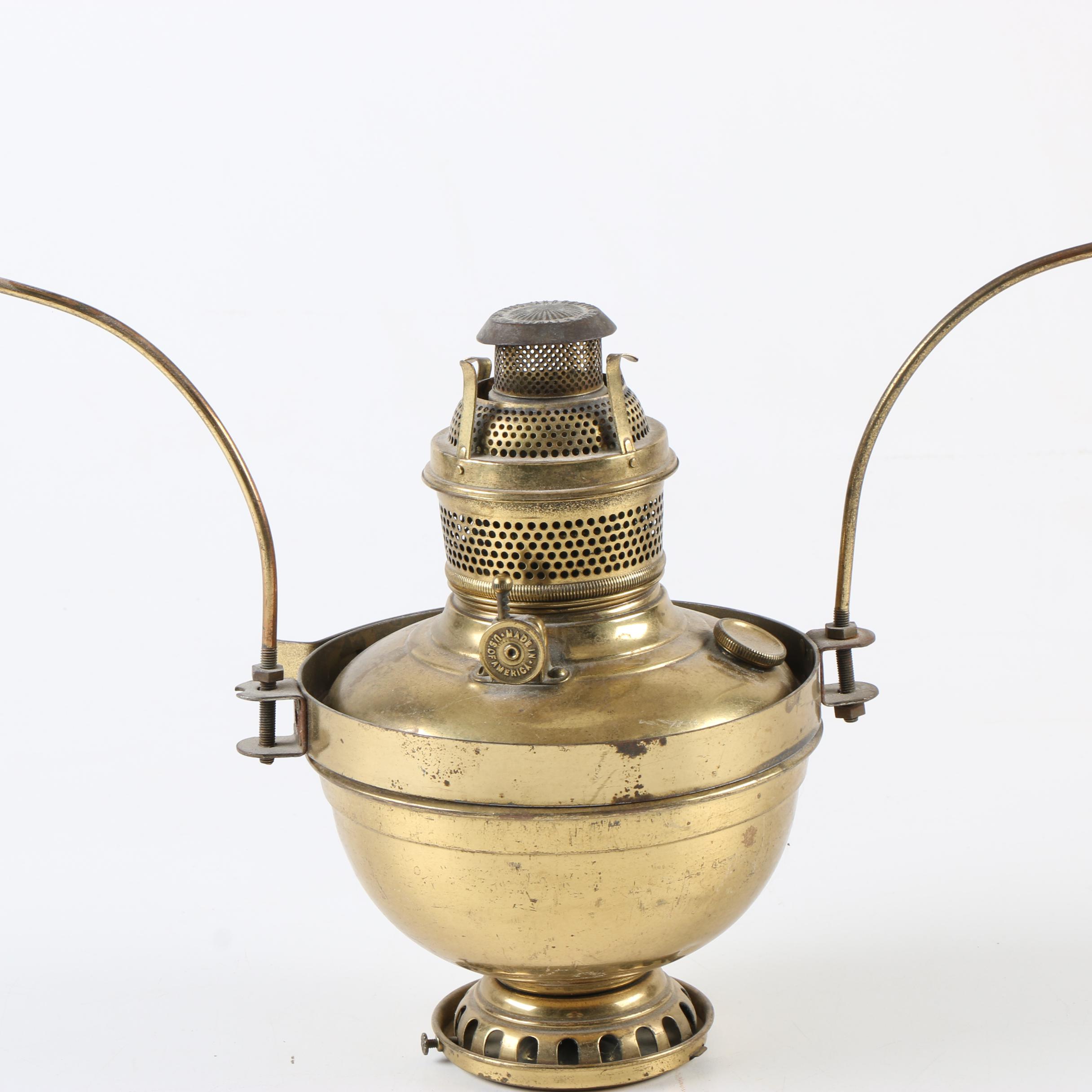 Antique Brass Hanging Oil Lamp