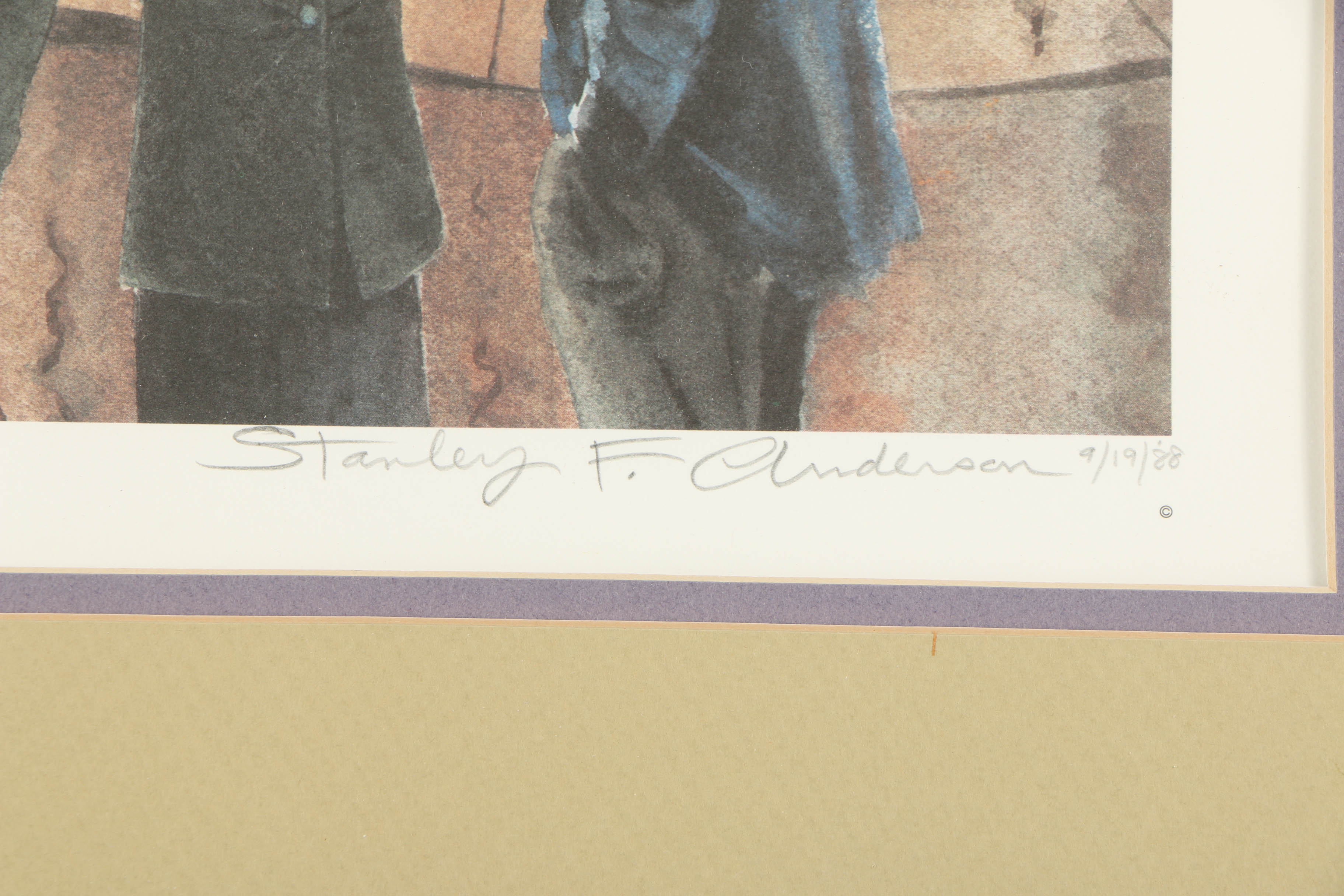 Stanley F. Anderson Limited Edition Offset Lithograph "Eight O'Clock Curtain"