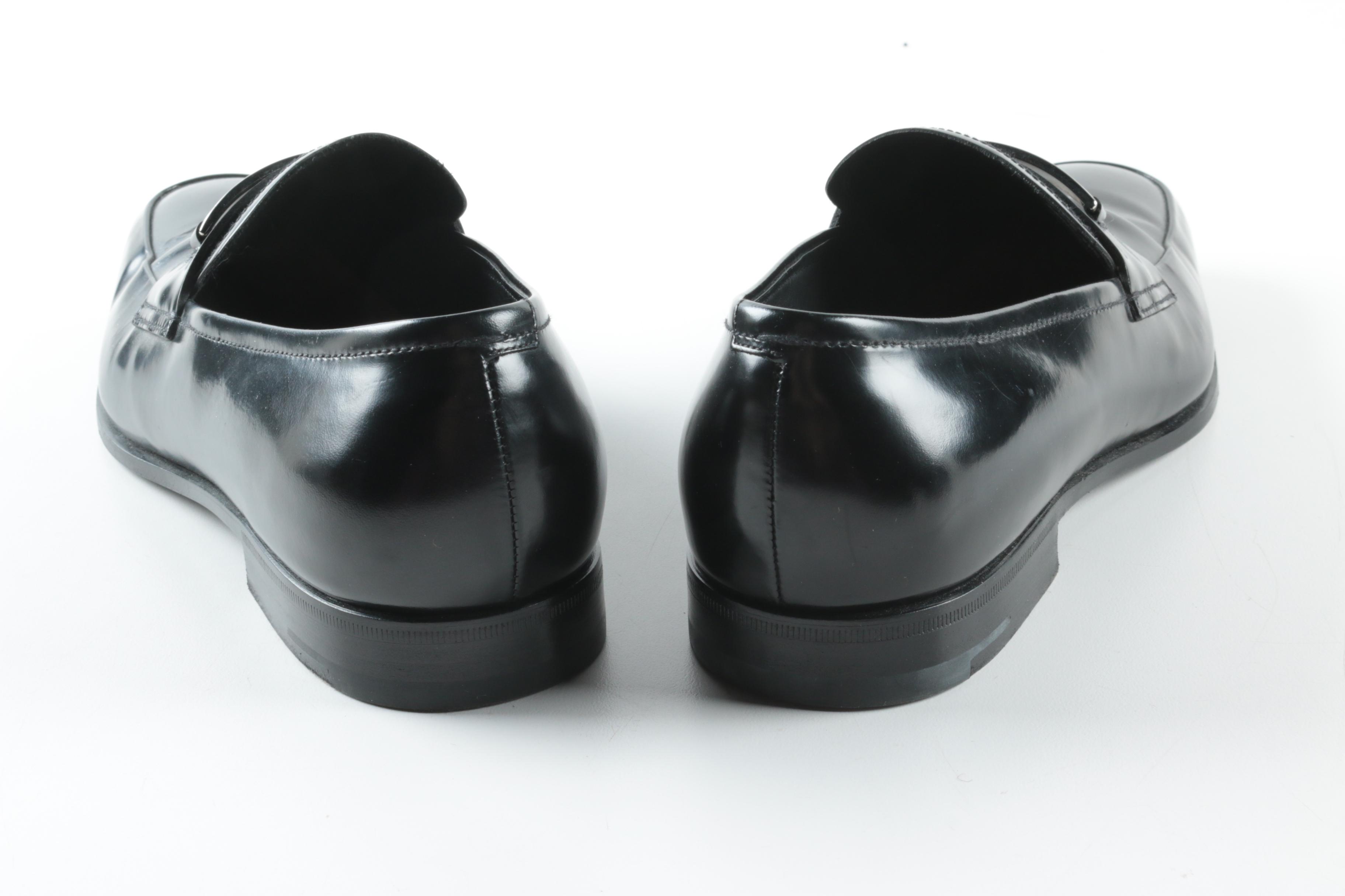 Men's Prada Black Leather Loafers