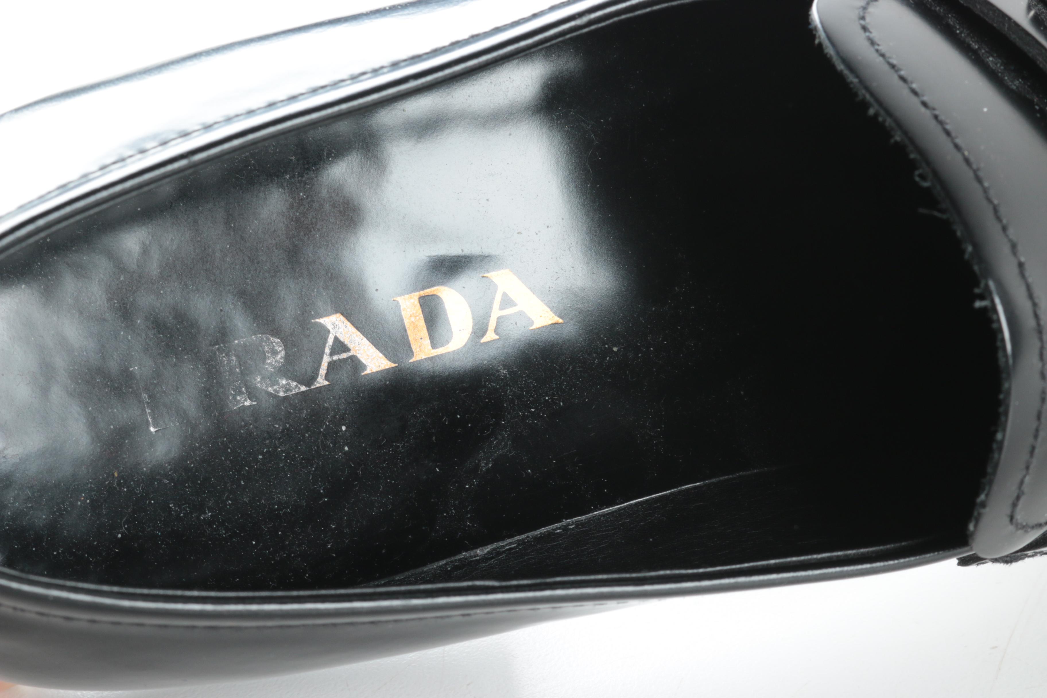 Men's Prada Black Leather Loafers