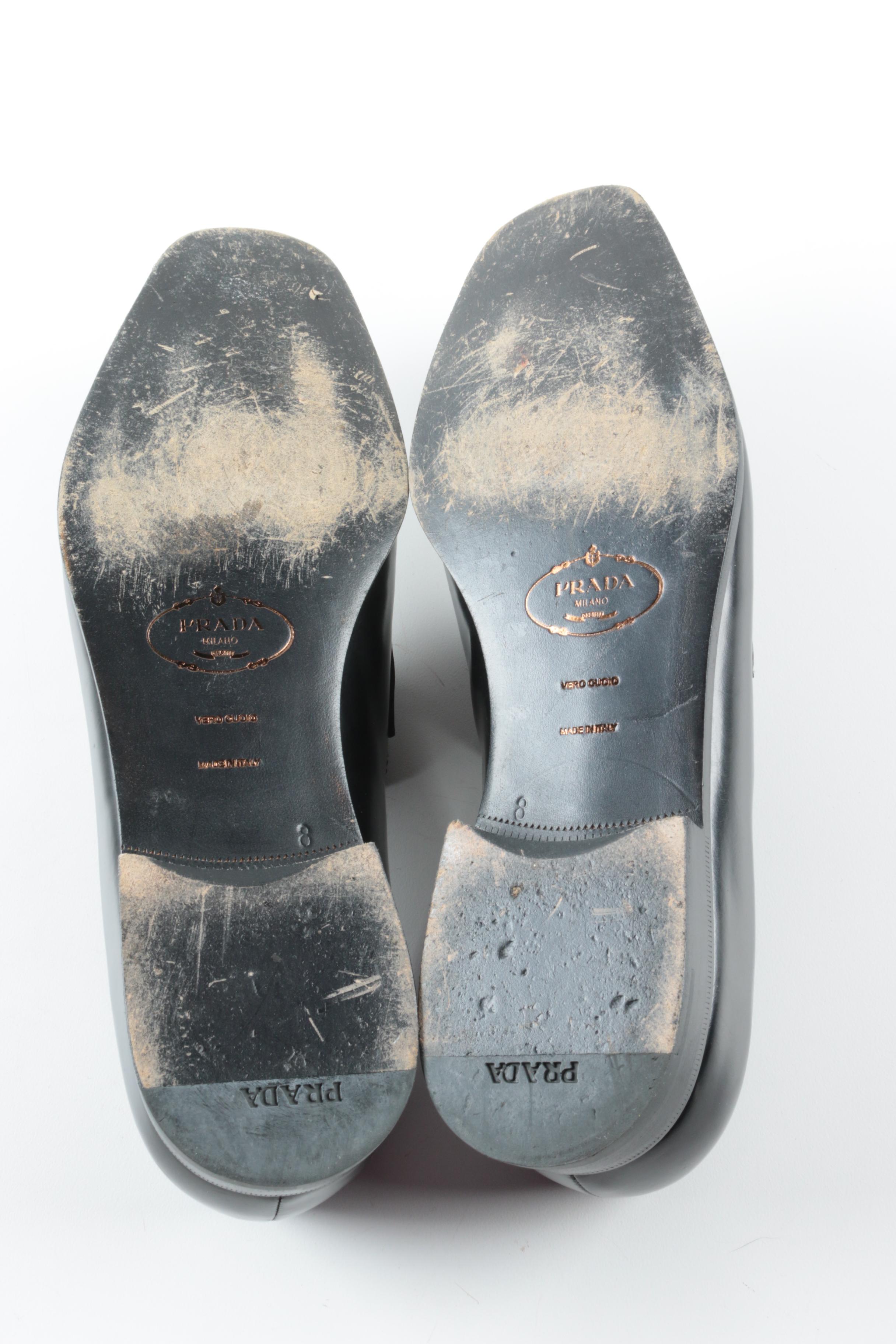 Men's Prada Black Leather Loafers