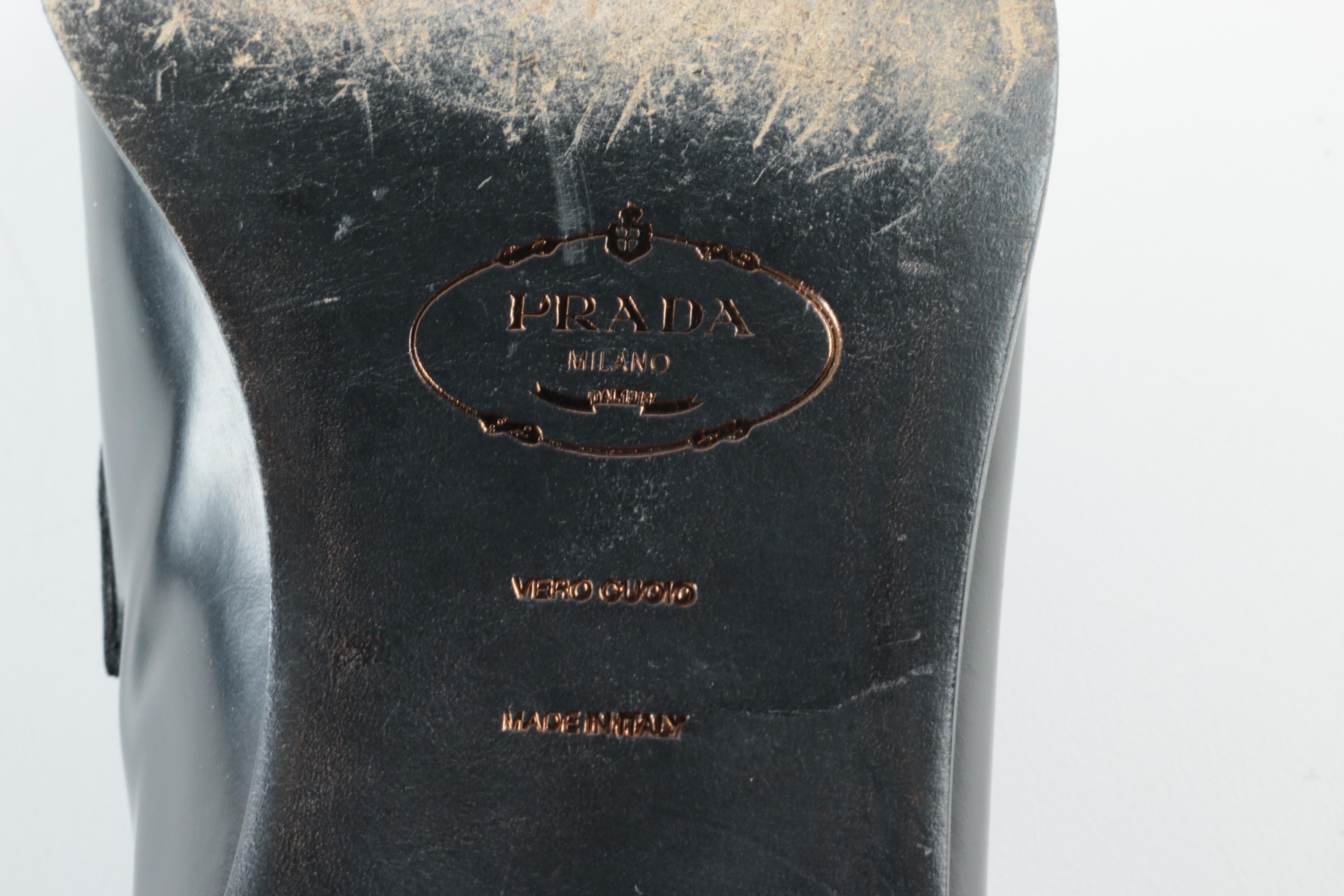 Men's Prada Black Leather Loafers