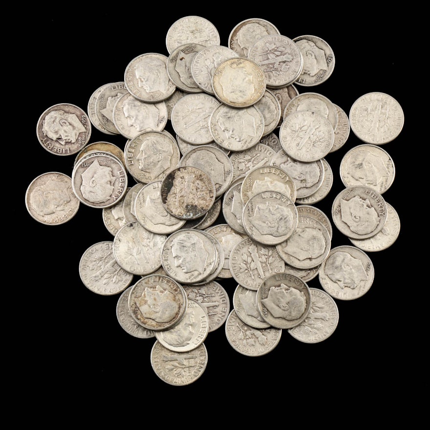 Seventy-Eight Roosevelt Silver Dimes
