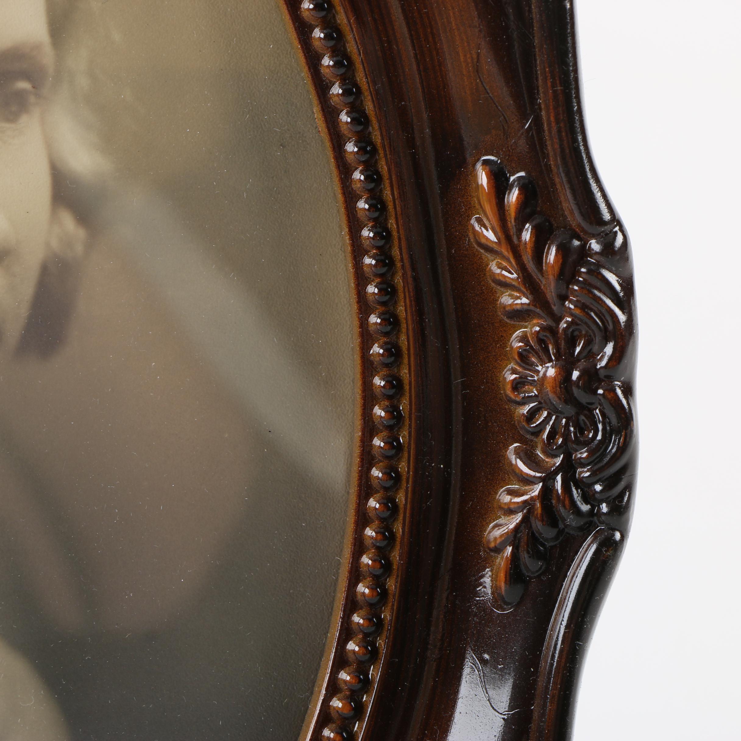 Vintage Gelatin-Silver Photographic Portrait in Frame