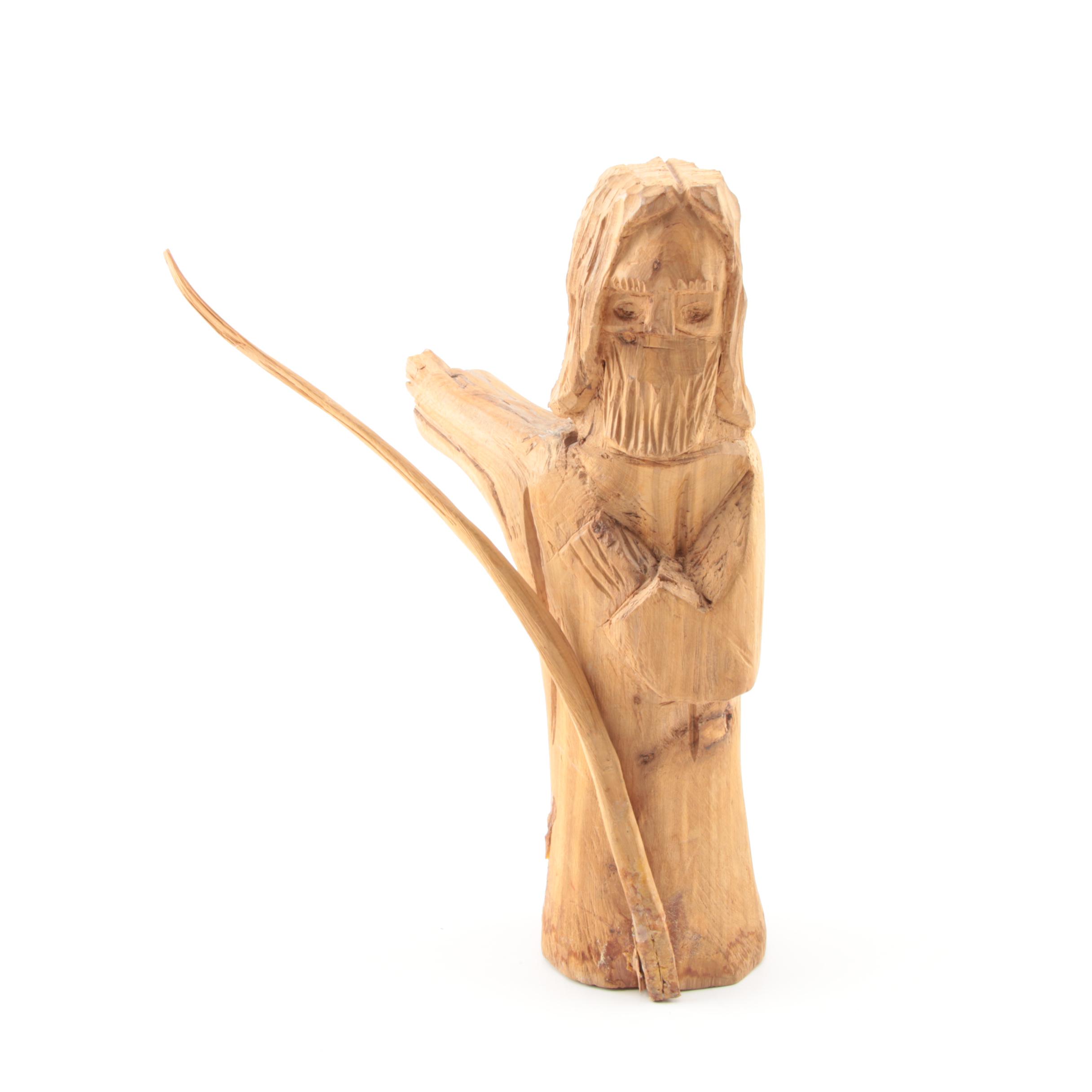 Mike Salazar Folk Art Style Wood Carving