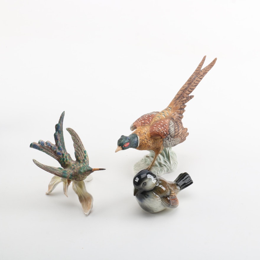 Goebel Figurines featuring "Pheasant" and "Kolibri Hummingbird"
