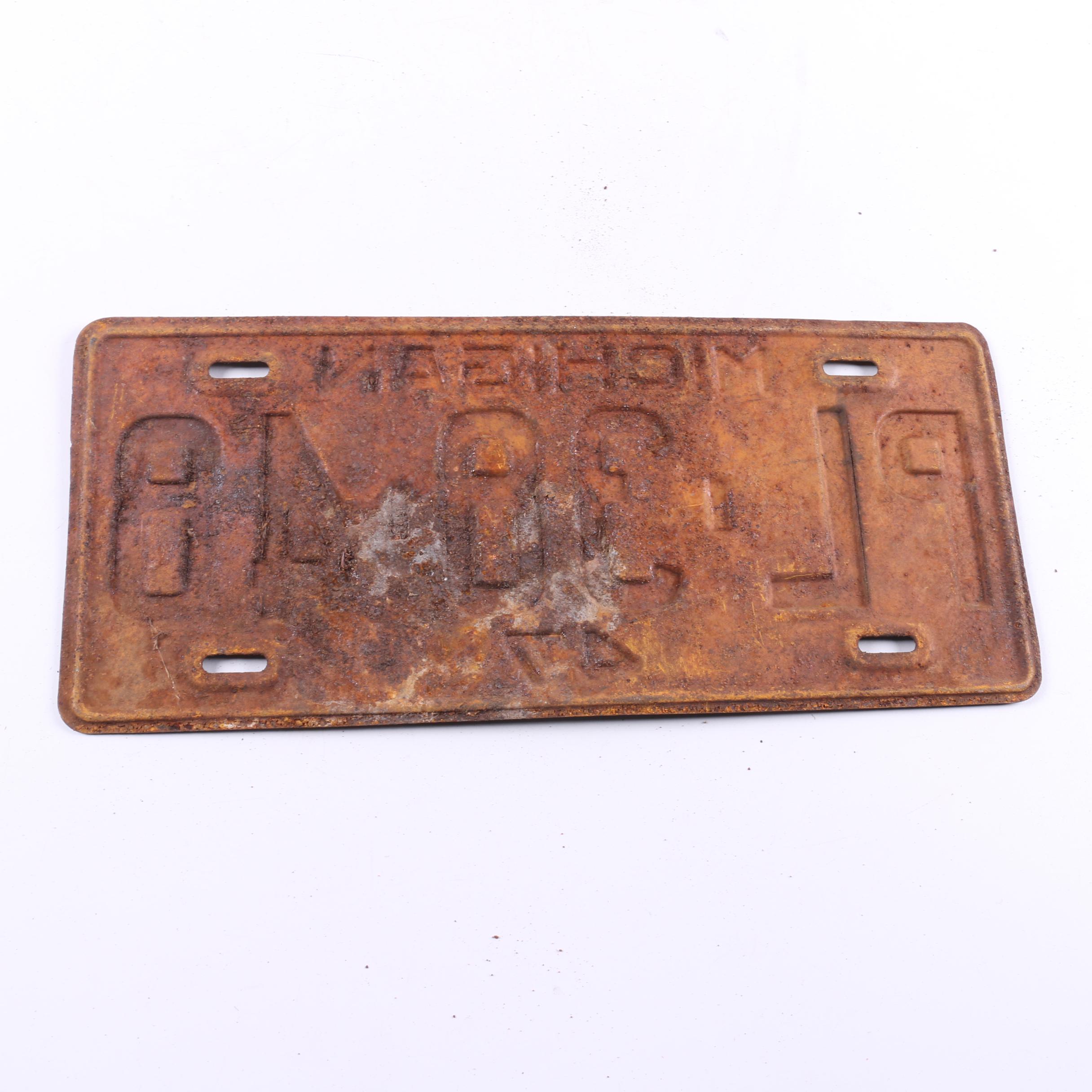 Vintage Florida and Michigan License Plates