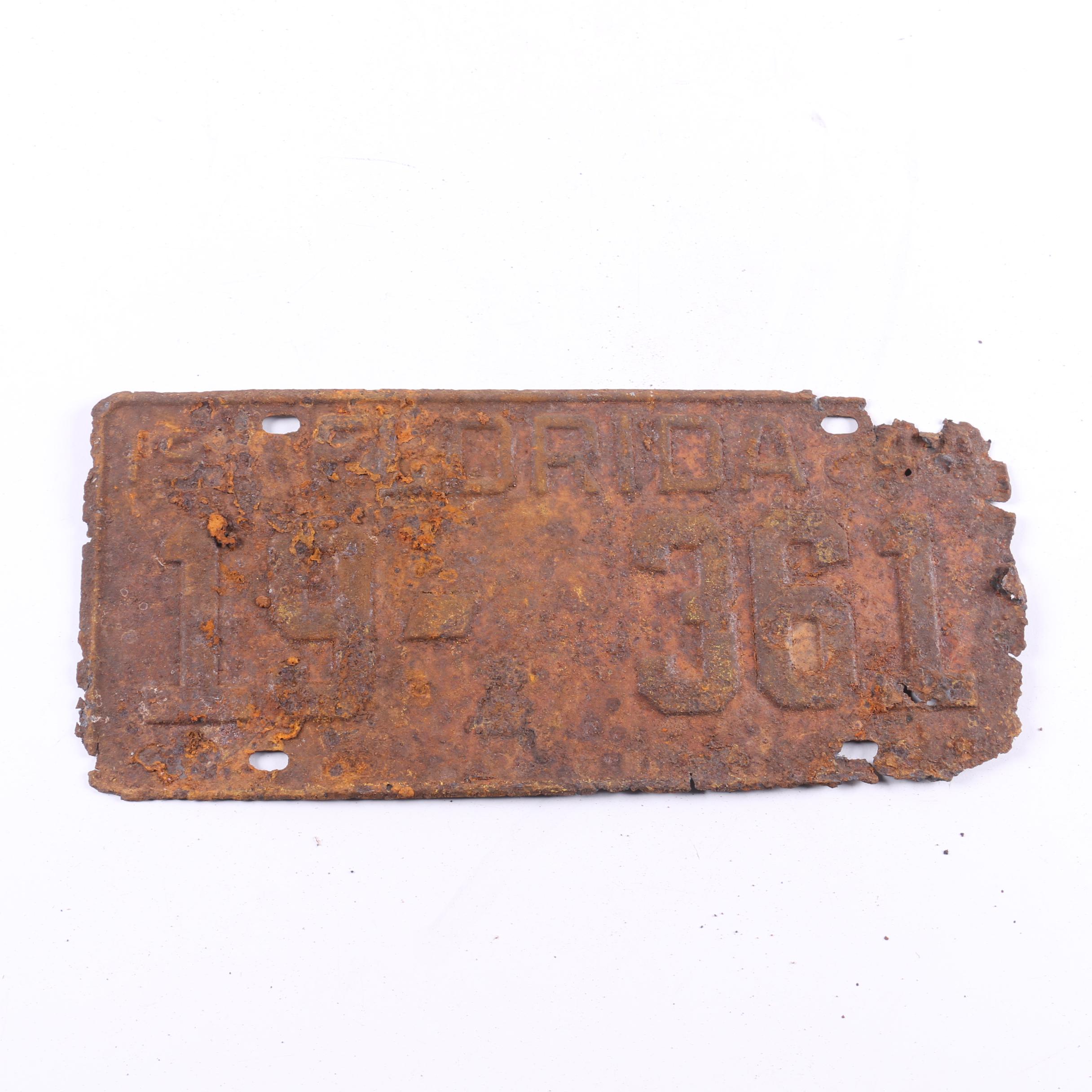 Vintage Florida and Michigan License Plates