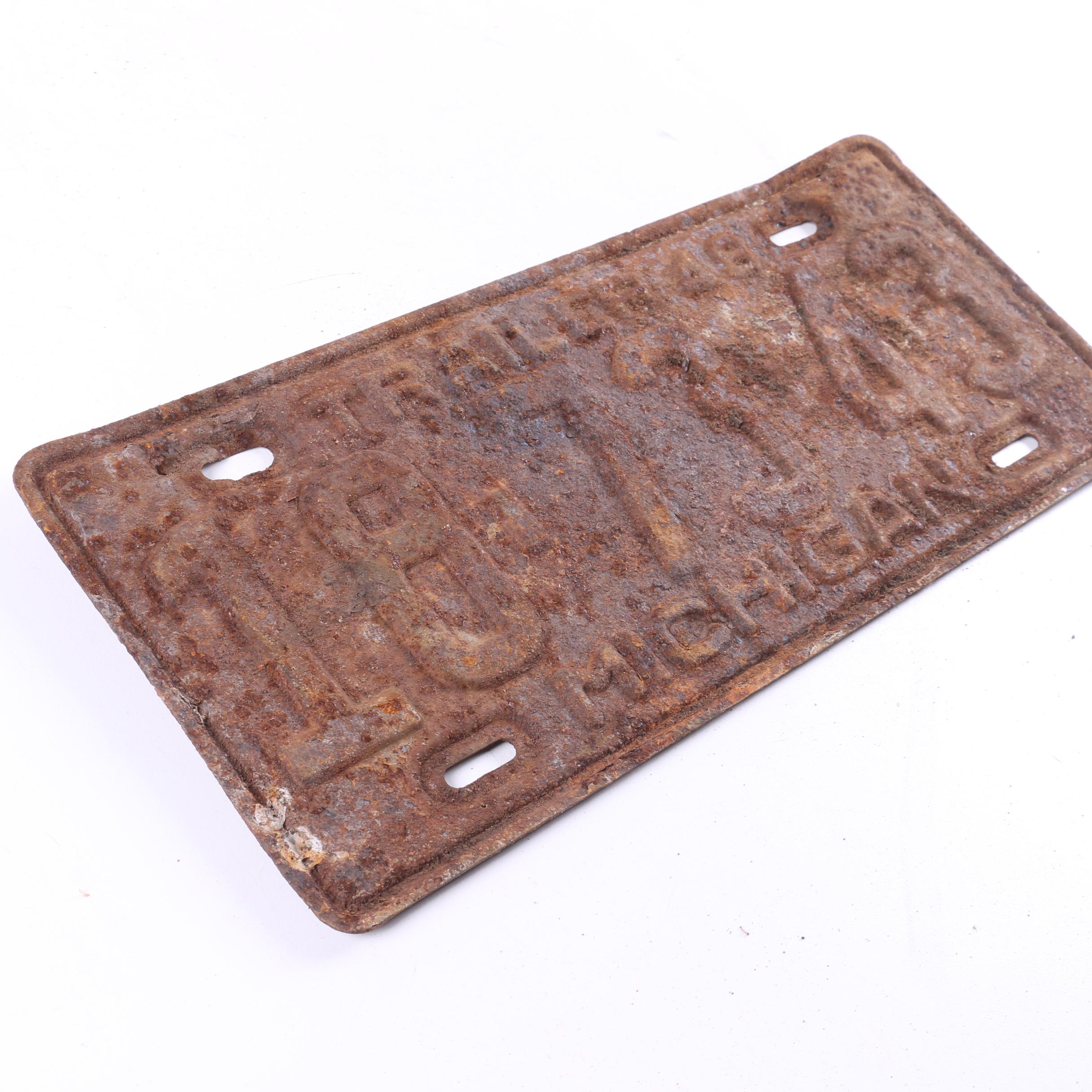 Vintage Florida and Michigan License Plates