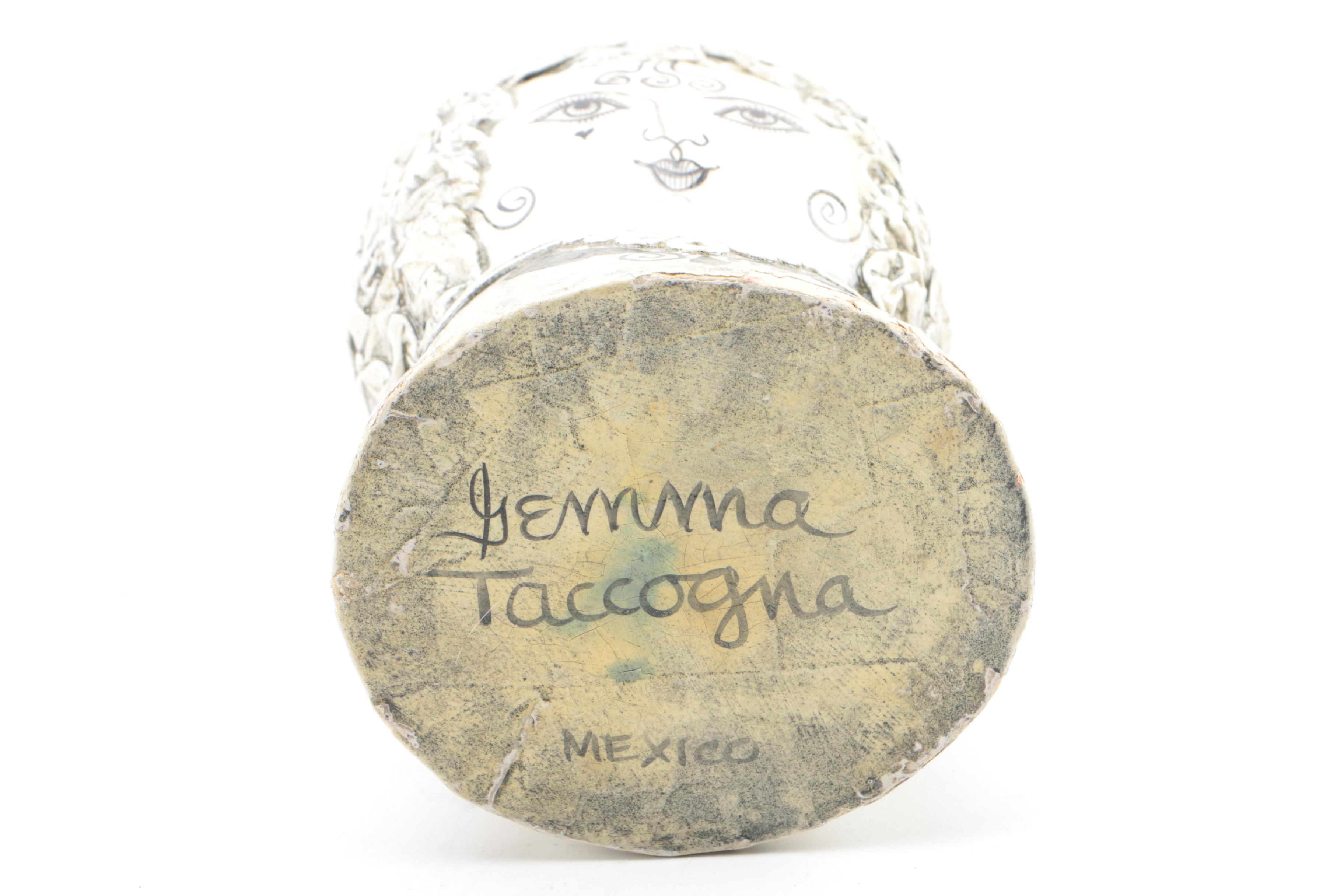 Folk Art Man and Woman Papier Mache Vases by Gemma Taccogna