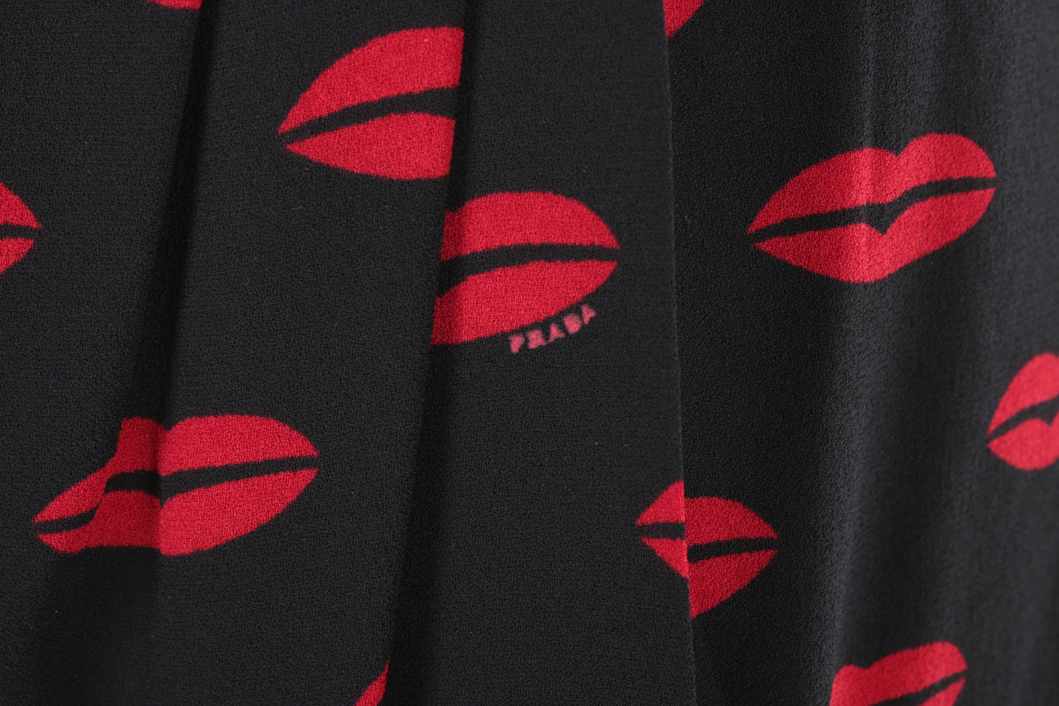 Prada Lip Print Cocktail Dress