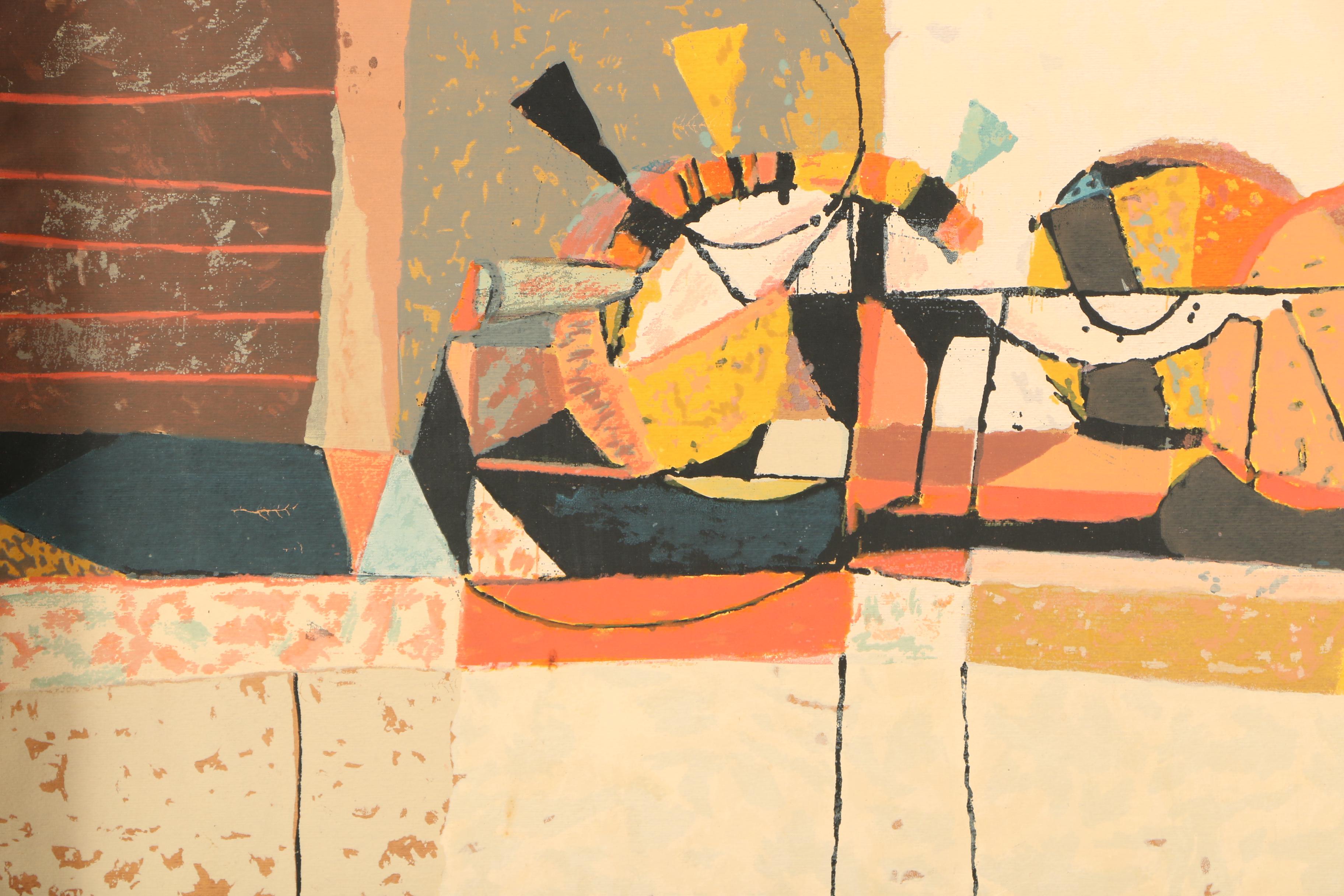 Neil Fujita Serigraph of Abstract Still Life