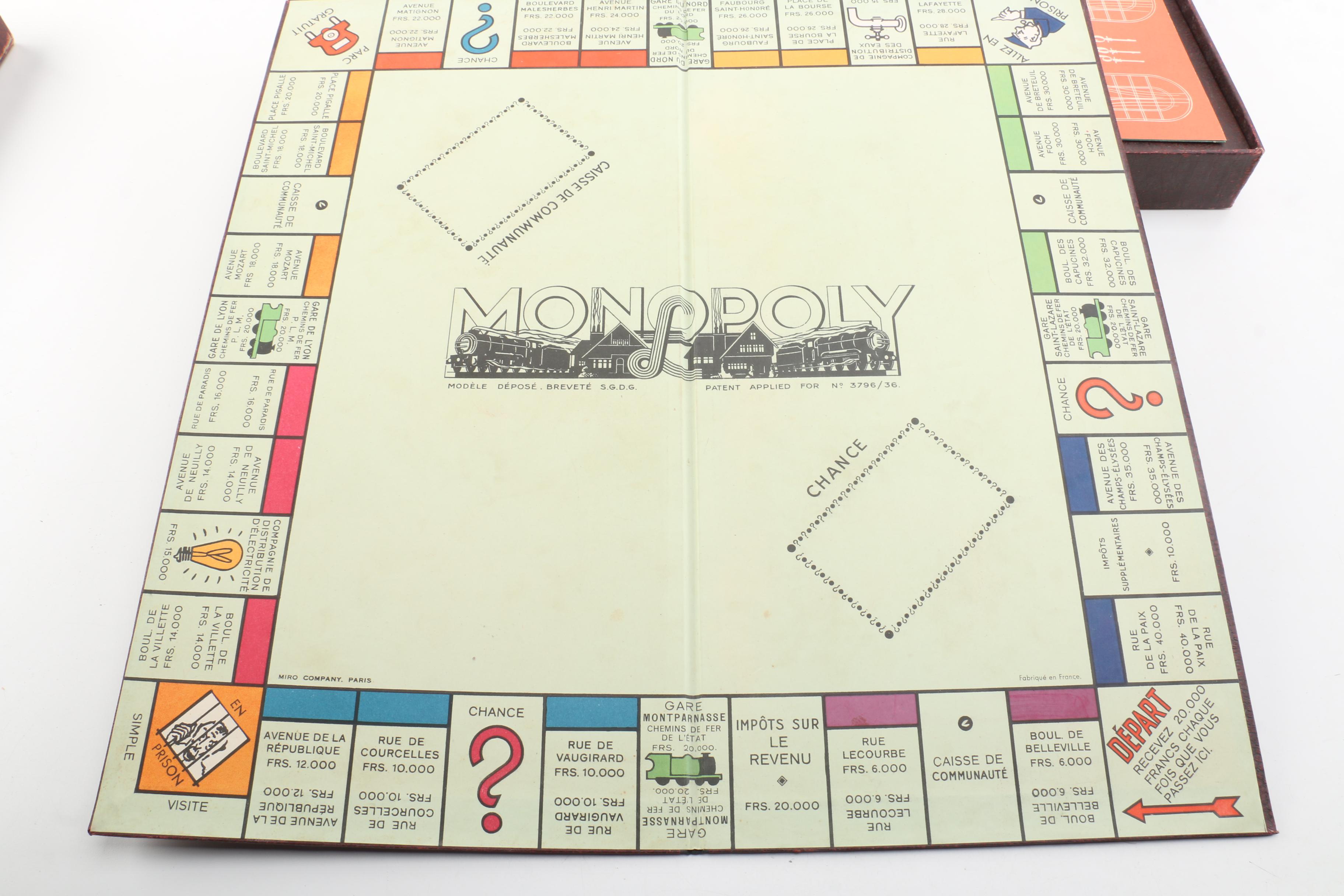 Vintage Miro Company French Monopoly Board Game