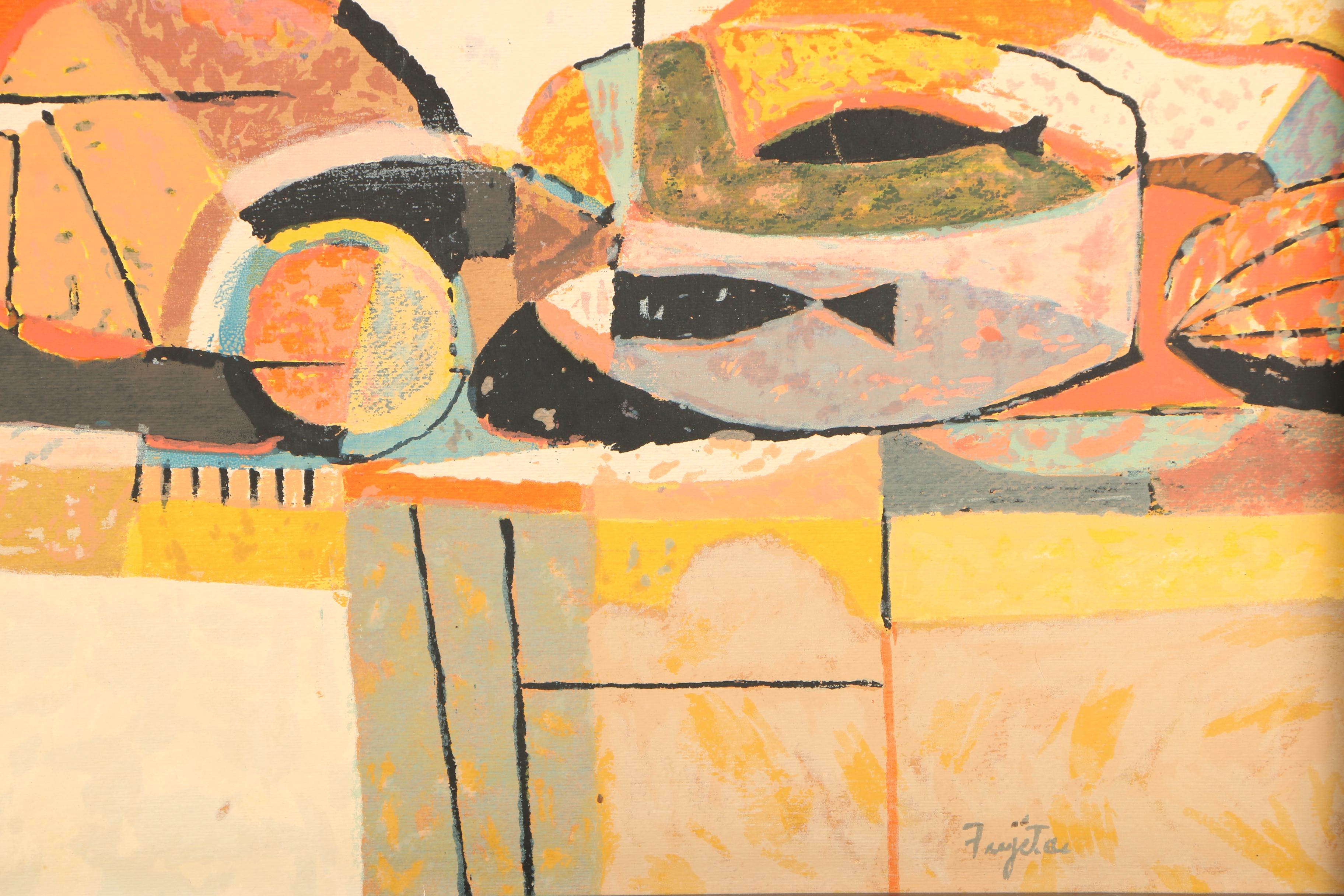 Neil Fujita Serigraph of Abstract Still Life