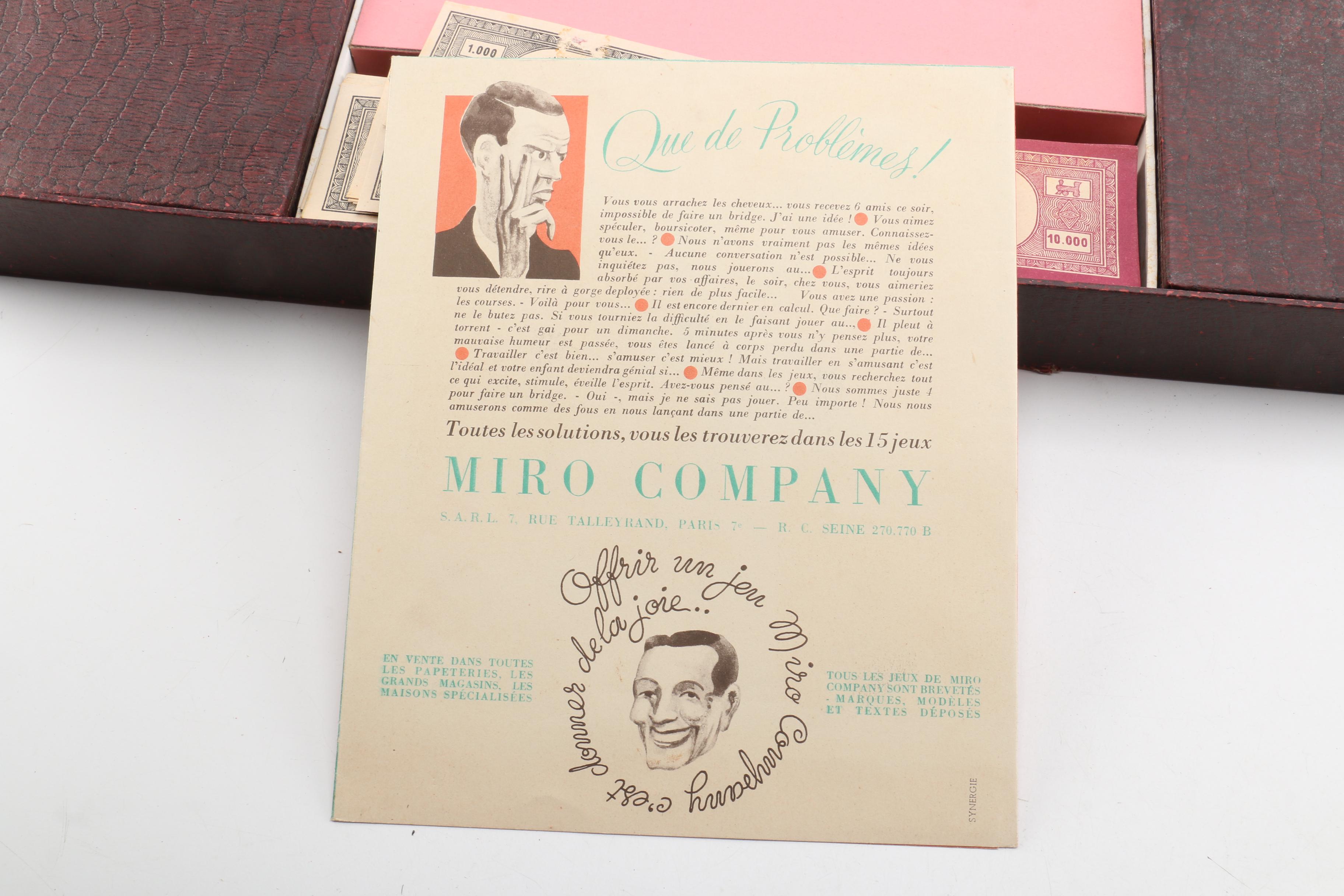 Vintage Miro Company French Monopoly Board Game