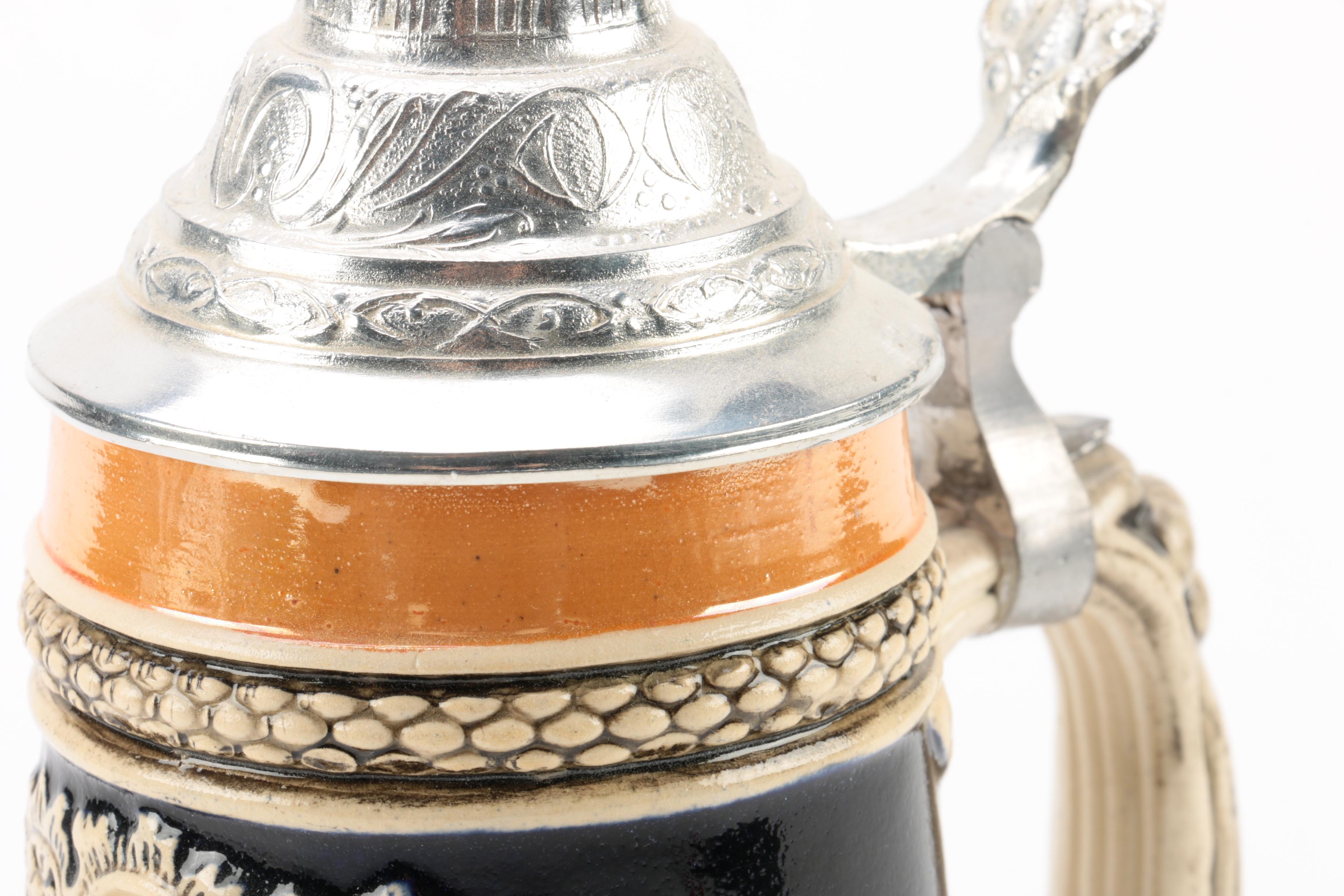 Vintage Theo Kuhn Munich Themed Stoneware Stein