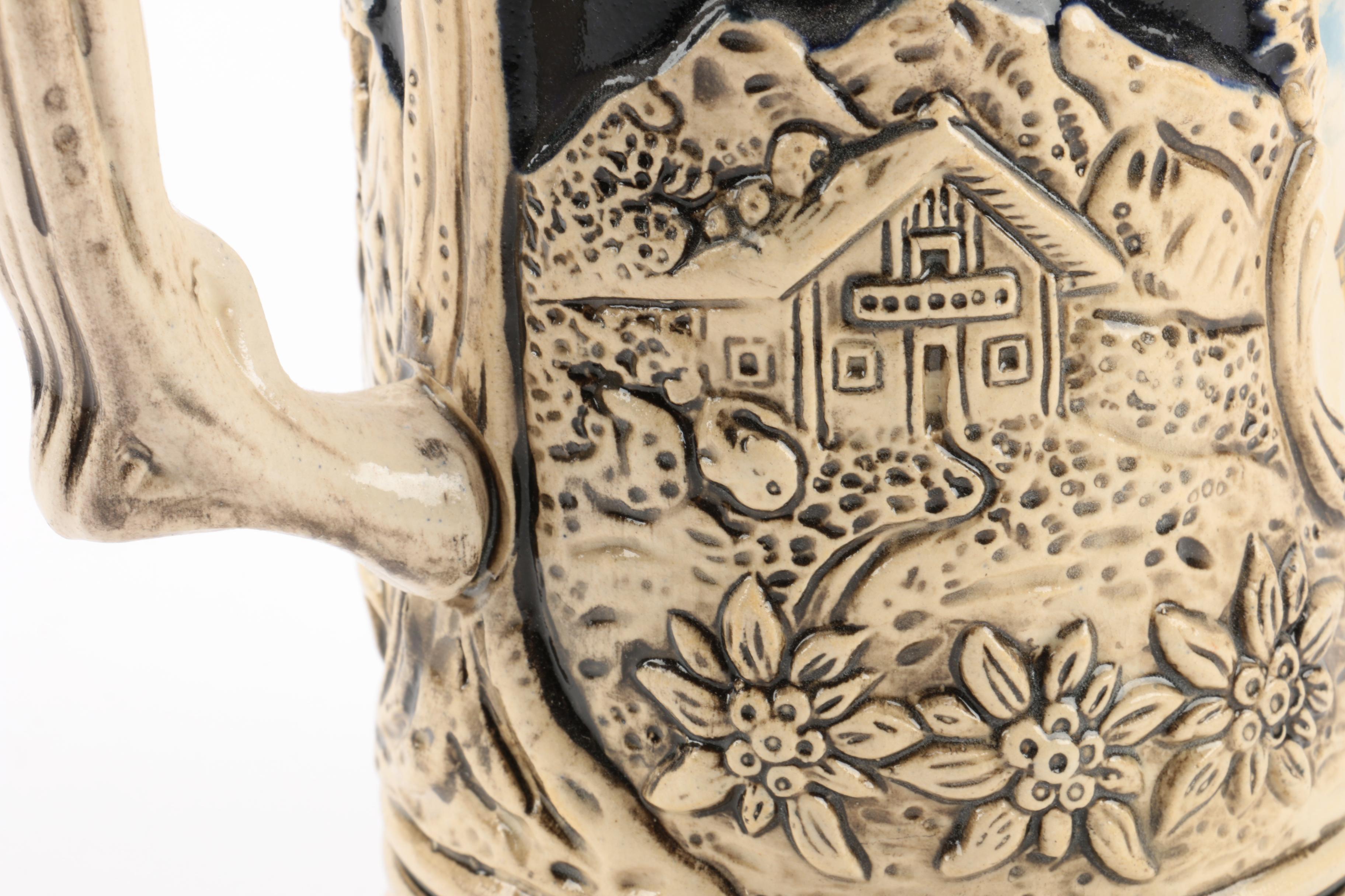 Vintage Theo Kuhn Munich Themed Stoneware Stein