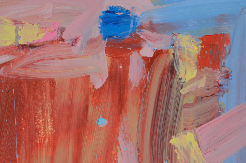 Robbie Kemper Abstract Acrylic Painting "Pink Curves"