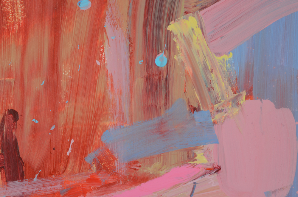 Robbie Kemper Abstract Acrylic Painting "Pink Curves"