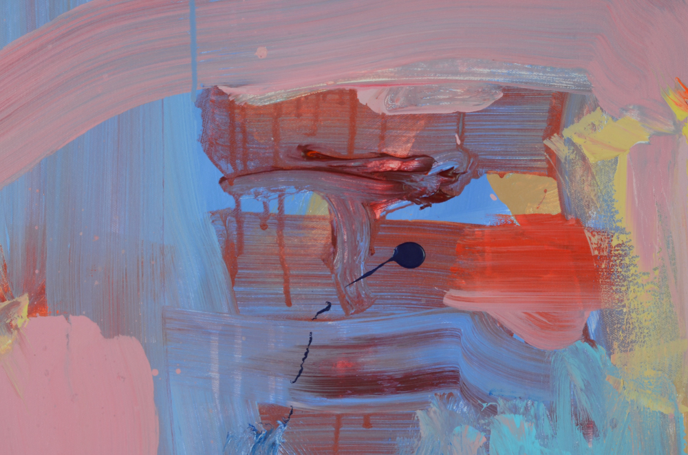 Robbie Kemper Abstract Acrylic Painting "Pink Curves"