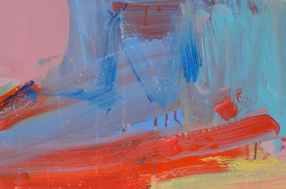 Robbie Kemper Abstract Acrylic Painting "Pink Curves"