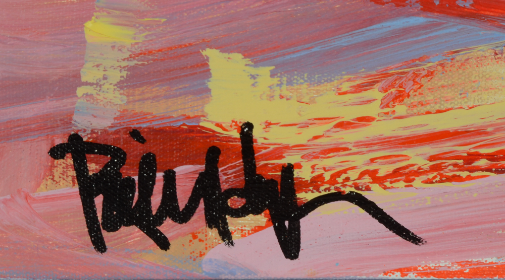 Robbie Kemper Abstract Acrylic Painting "Pink Curves"