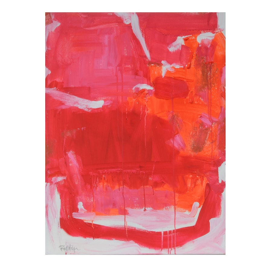 Robbie Kemper Abstract Acrylic Painting "Reds with Whites"