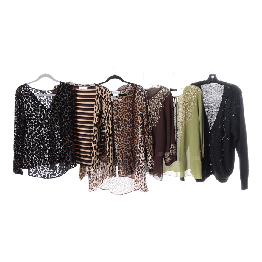 Women's Blouses and Cardigans Including Vintage Diane von Furstenberg