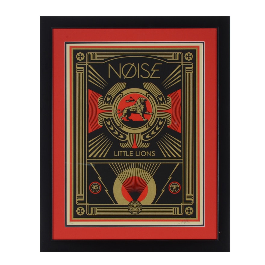 Shepard Fairey Signed Limited Edition Serigraph "NØISE Little Lions"