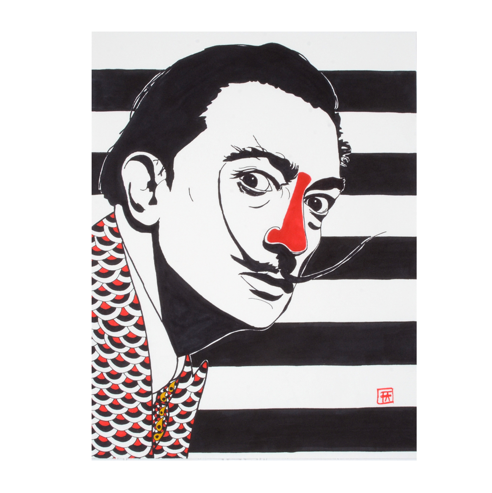 Francois Audiard Original Ink Drawing of Salvador Dalí