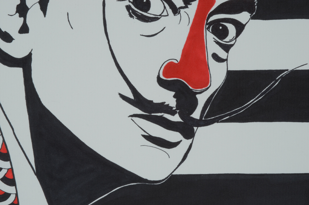 Francois Audiard Original Ink Drawing of Salvador Dalí