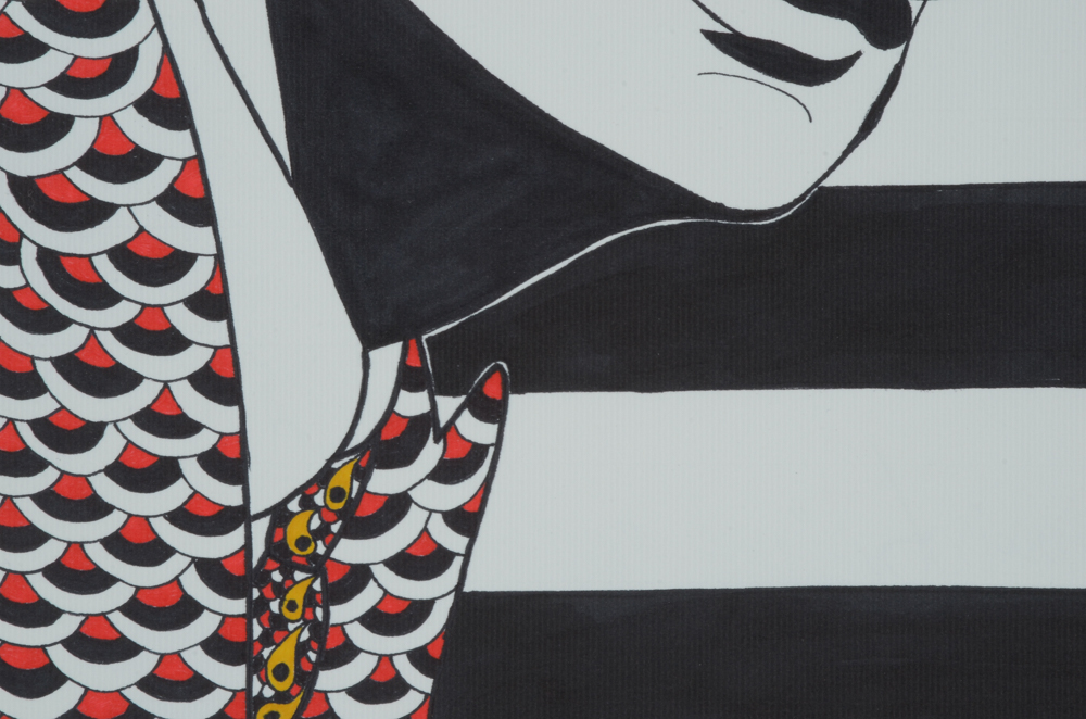 Francois Audiard Original Ink Drawing of Salvador Dalí