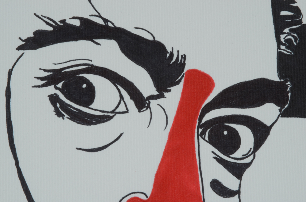 Francois Audiard Original Ink Drawing of Salvador Dalí