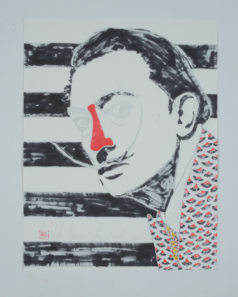 Francois Audiard Original Ink Drawing of Salvador Dalí