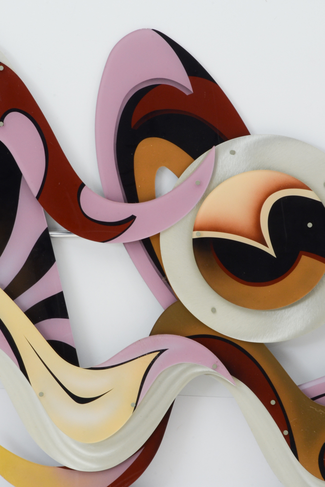 Shlomi Haziza Large-scale Contemporary Metal and Acrylic Wall Sculpture