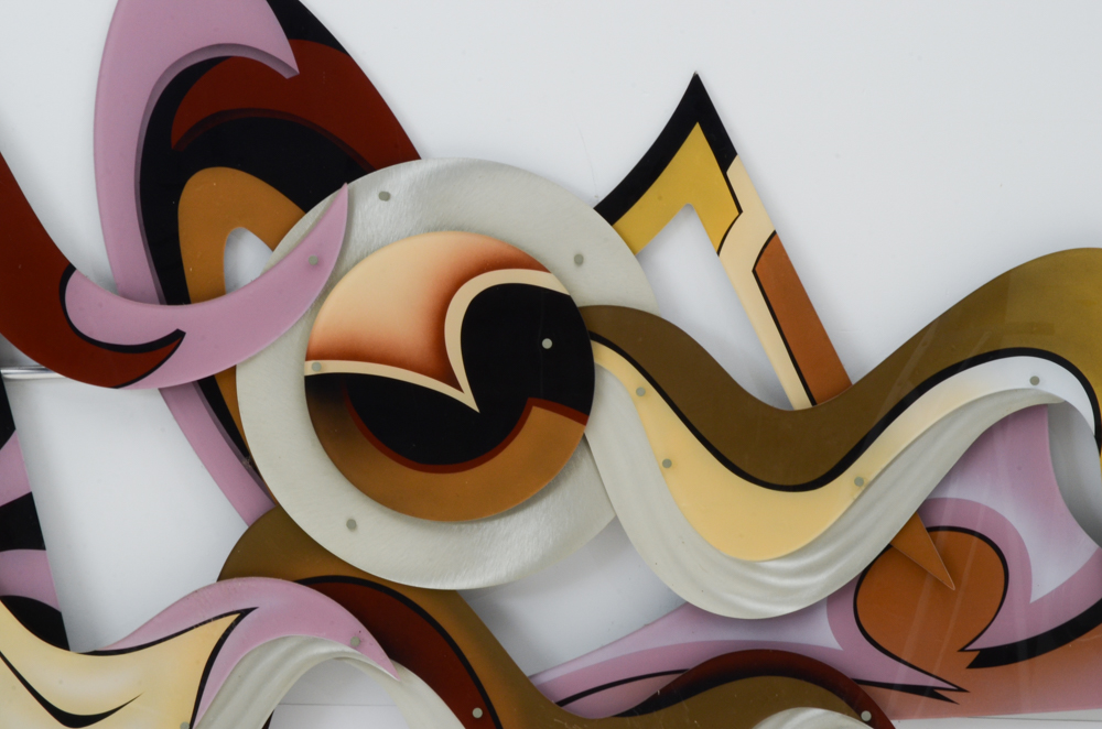 Shlomi Haziza Large-scale Contemporary Metal and Acrylic Wall Sculpture