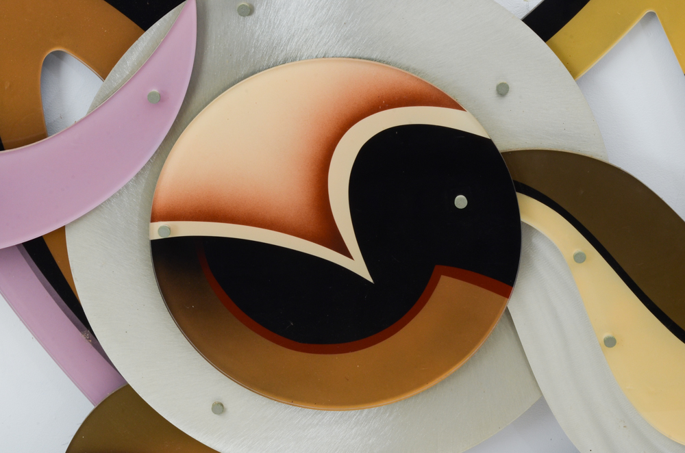 Shlomi Haziza Large-scale Contemporary Metal and Acrylic Wall Sculpture