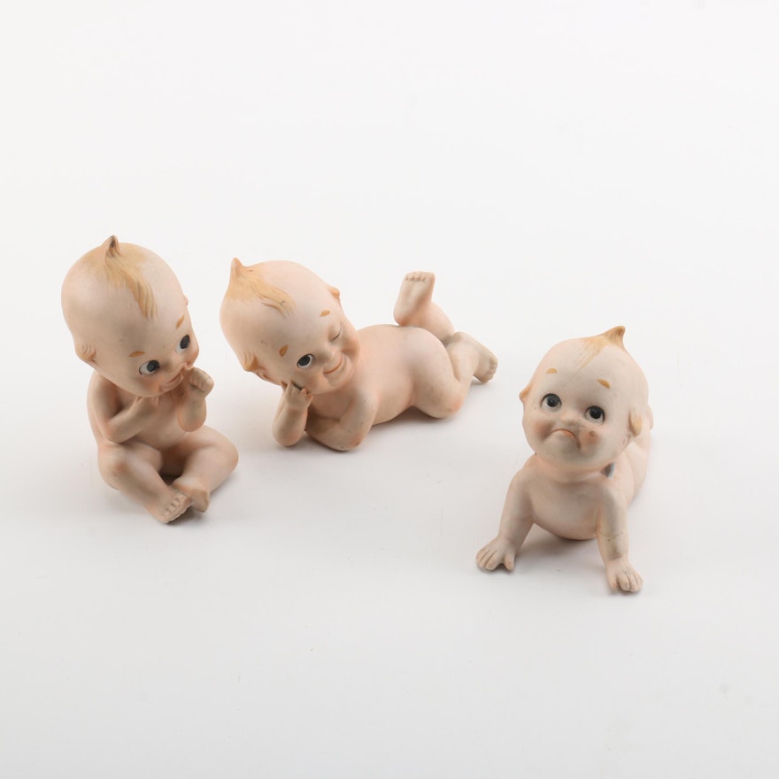 Vintage Lefton Japan Porcelain Kewpie Figurines