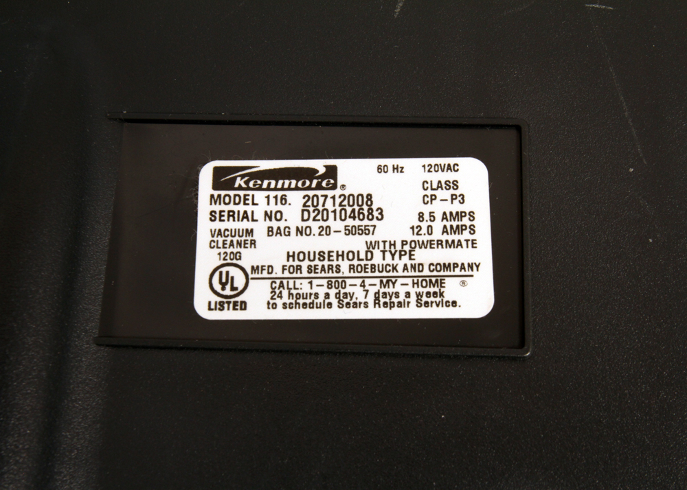 Kenmore Progressive Bagged Canister Vacuum Cleaner Model 116