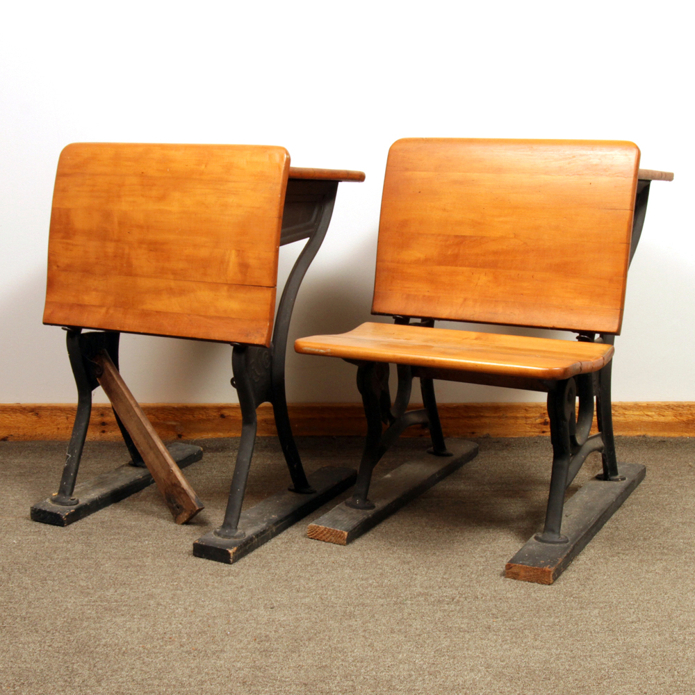 Antique School Desk by the American Seating Company