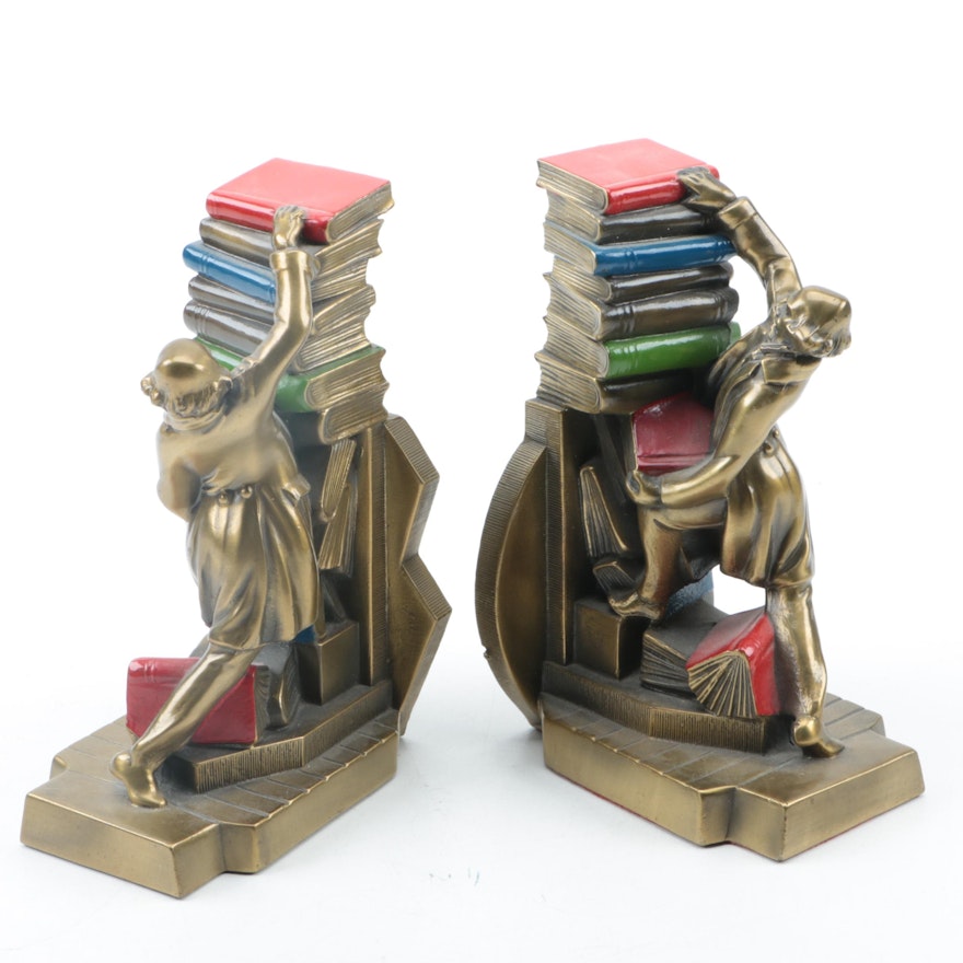 Brass Figurative Bookends