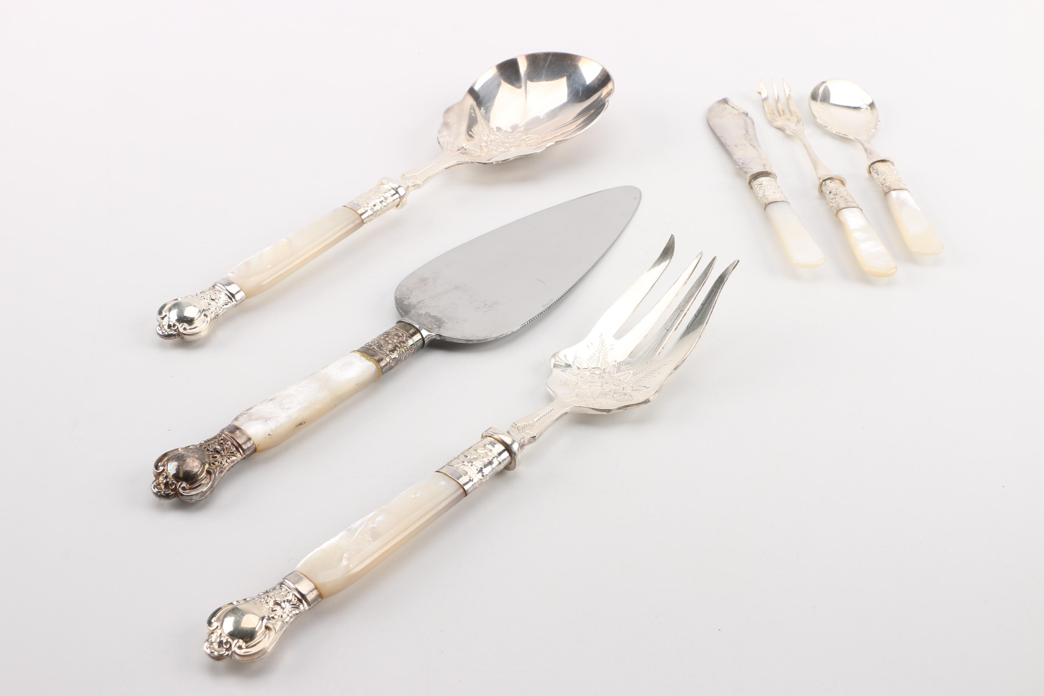 Sheffield, England Silver Plate and Shell Handled Flatware