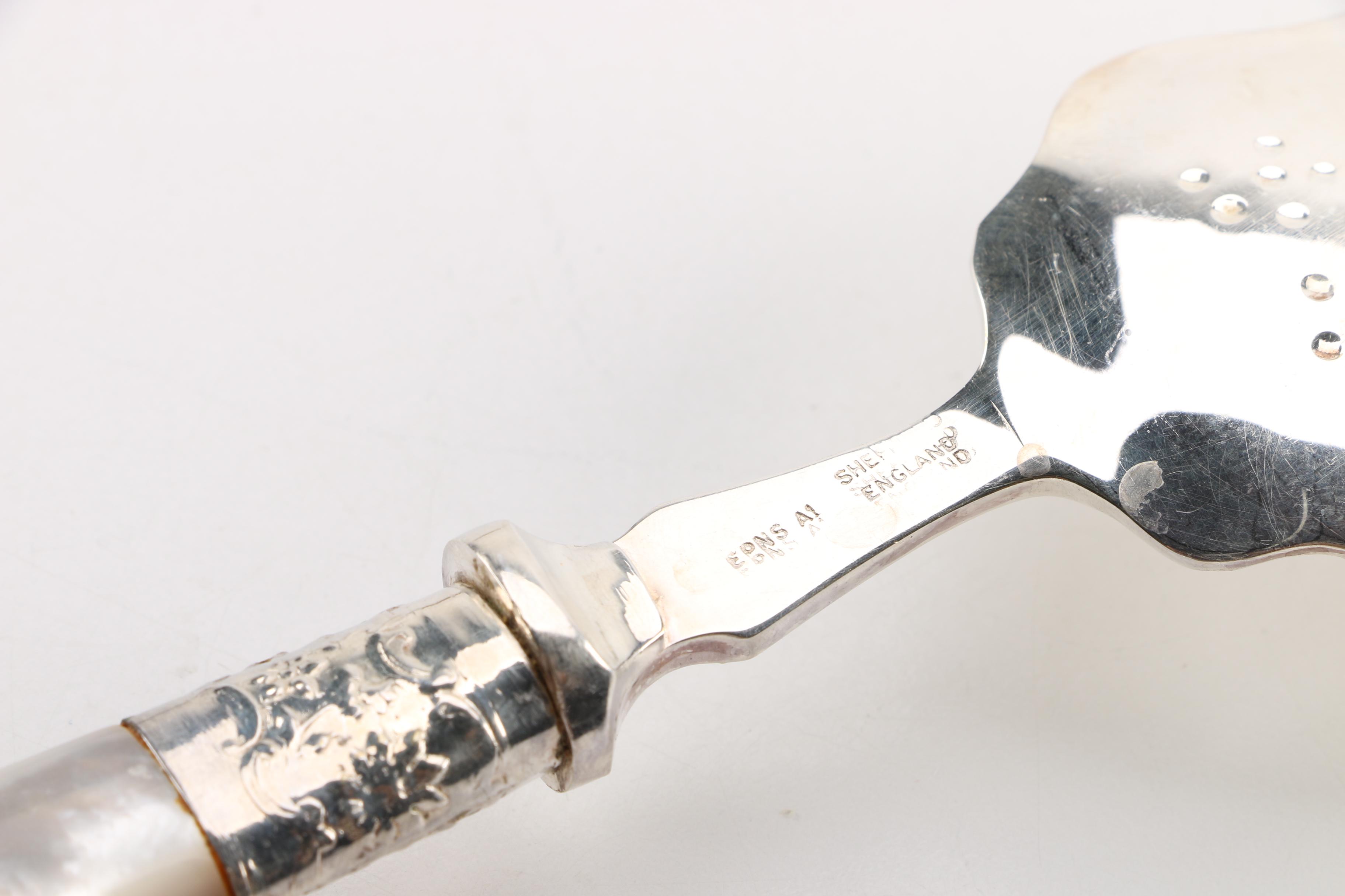 Sheffield, England Silver Plate and Shell Handled Flatware