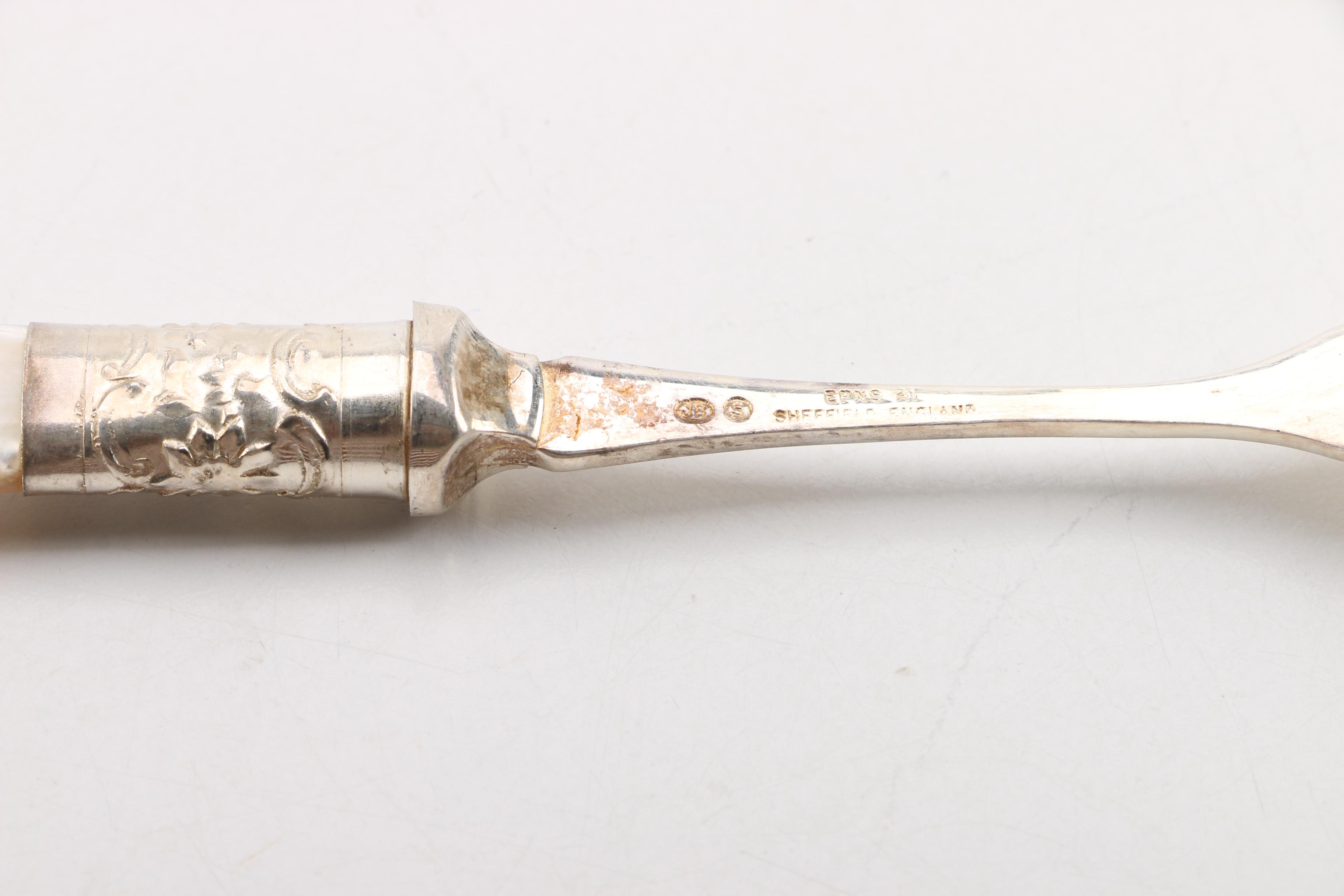 Sheffield, England Silver Plate and Shell Handled Flatware