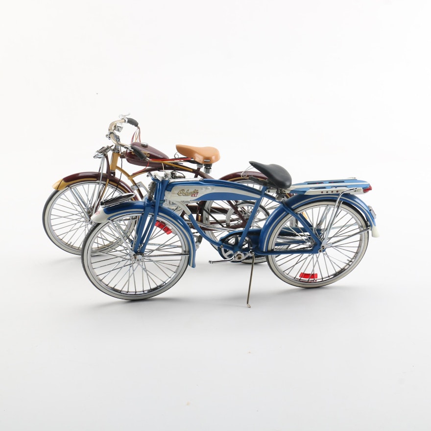 Columbia RX7 and 1948 Schwinn Whizzer Diecast Scale Model Replica Bicycles