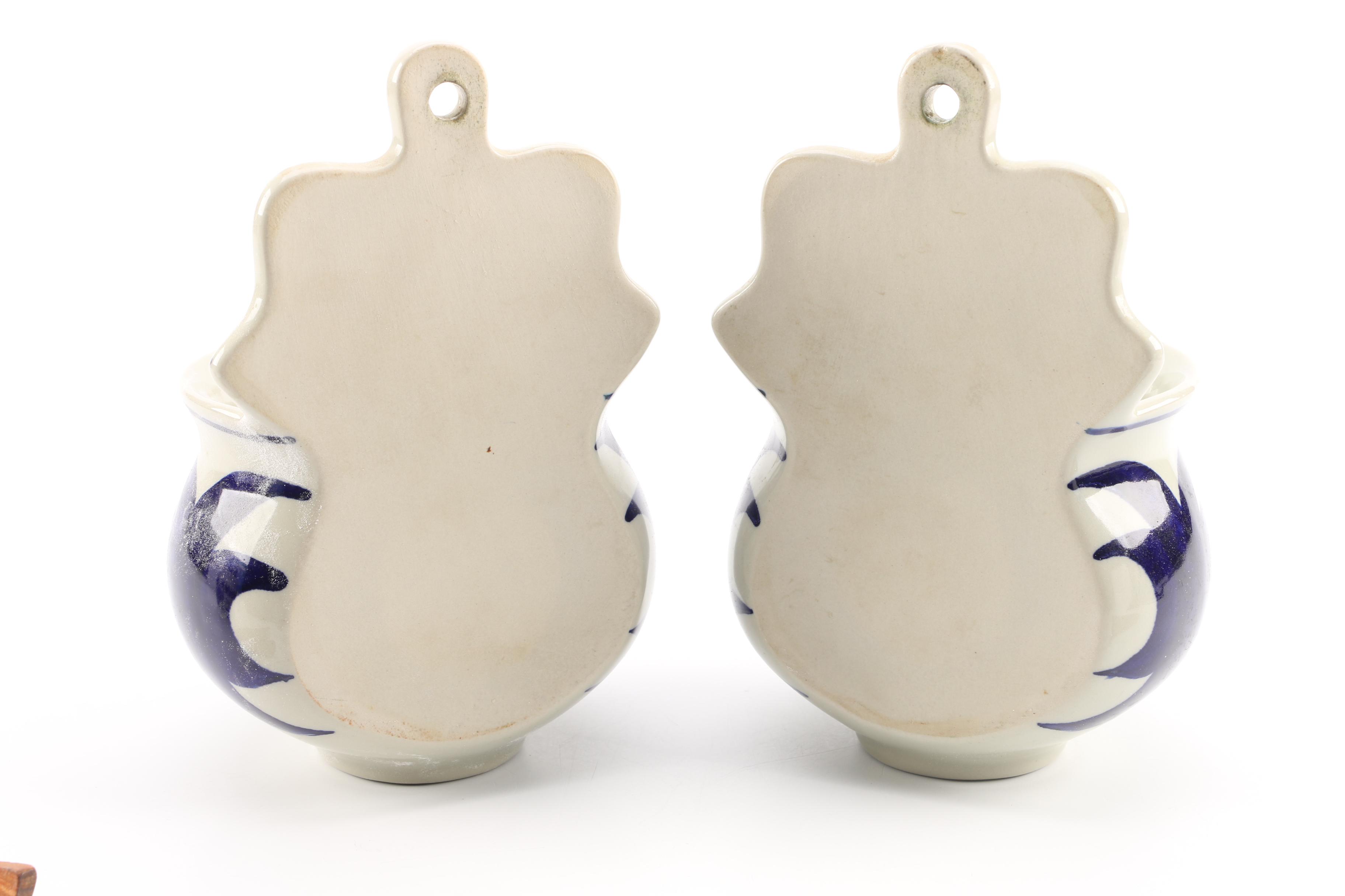 Rorstrand Pottery Swedish Wall Hanging Canisters and "Mother's Best Jam" Jar